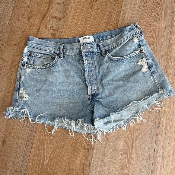 Agolde Parker Denim Jean Short Womens Size 30 Cut Off Button Fly Cotton - Picture 5 of 5